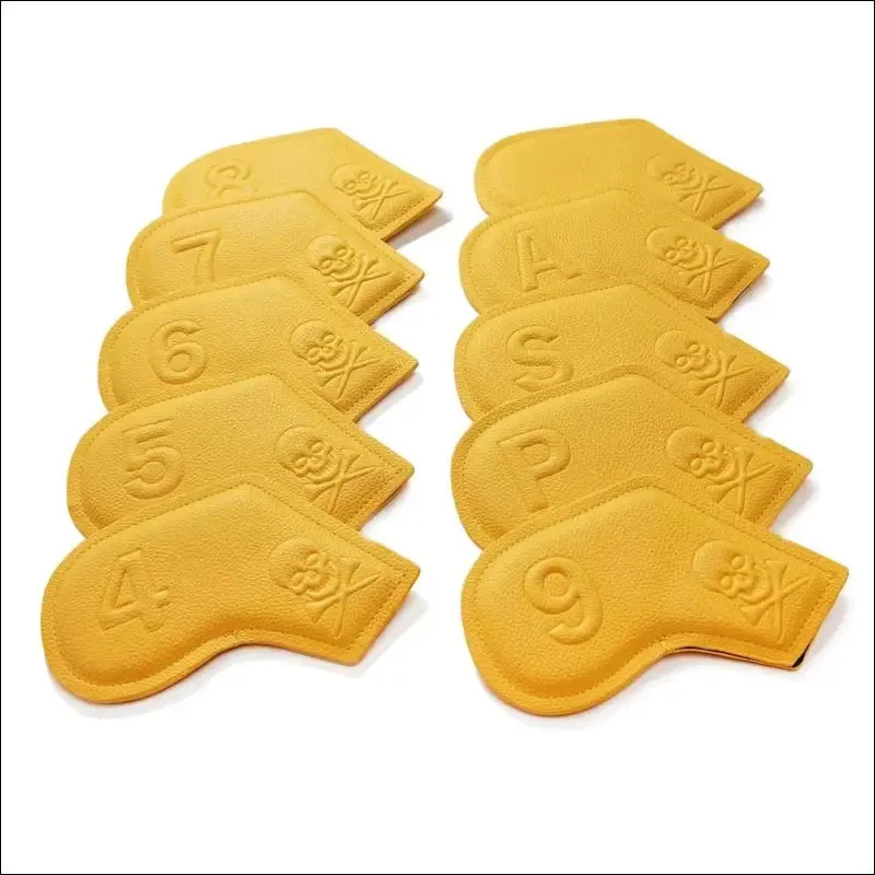 10pcs/set golf iron headcover 3-9,p,s,a , club head cover embroidery number case sport golf