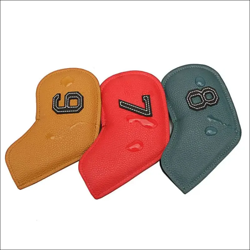 10pcs/set golf iron headcover 3-9,p,s,a , club head cover embroidery number case sport golf