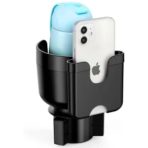 2-in-1 Car Cup Holder Expander Adapter with Adjustable Base, Custom Fit For Your Cars, Car Cup Holder Expander Organizer with Phone Holder, Fits 32/40 oz Drinks Bottles, Car Accessories MY15988