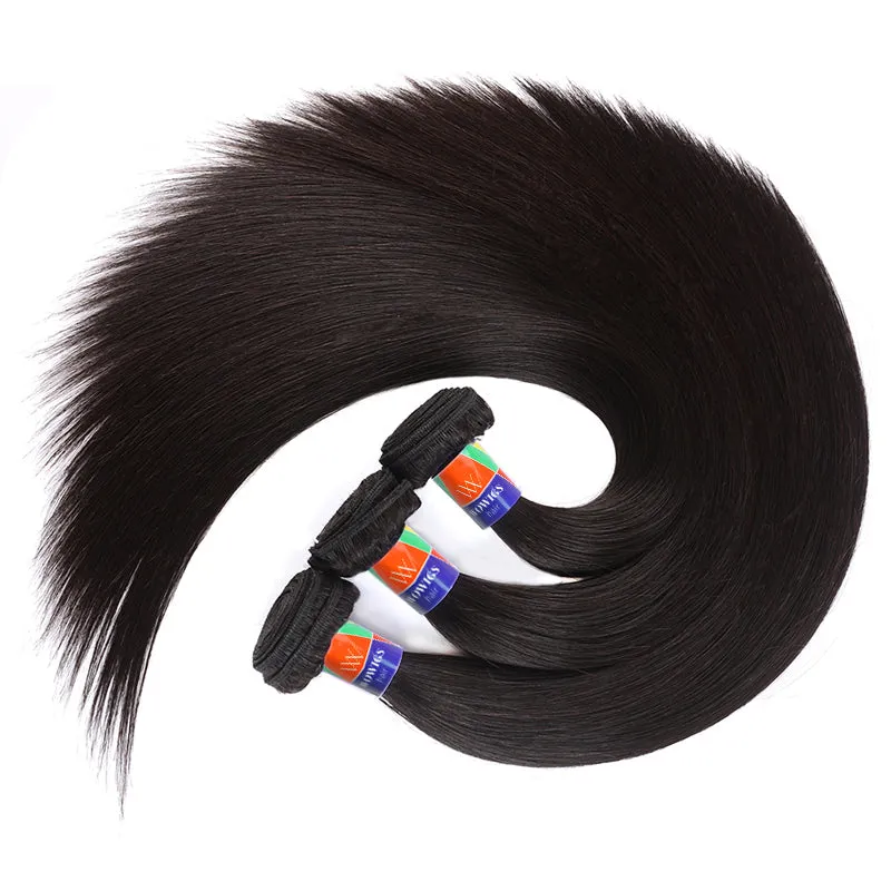 3 Bundles with a 4×4 Lace Closure Straight Hair 12-38 inch Virgin Hair Extensions