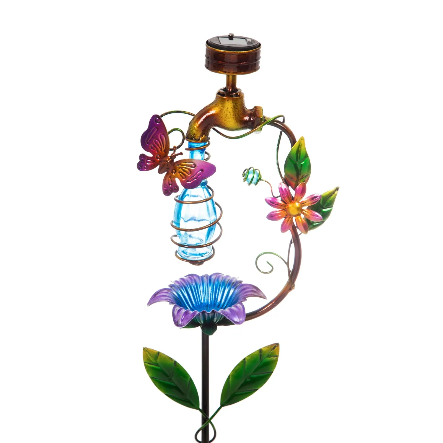 34.5"H Solar Garden Faucet Garden Stake, 2 ASST.,2sp6738