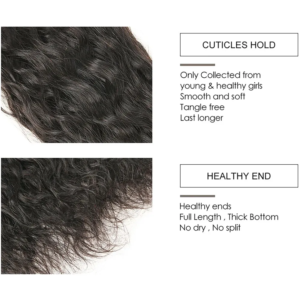 4X4 Natural Wave Closure Free Part & Middle Part Human Hair