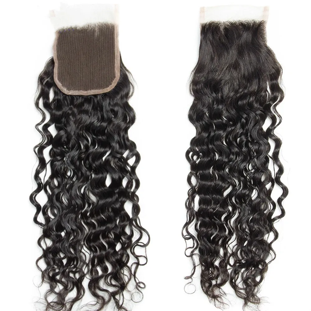 4X4 Natural Wave Closure Free Part & Middle Part Human Hair