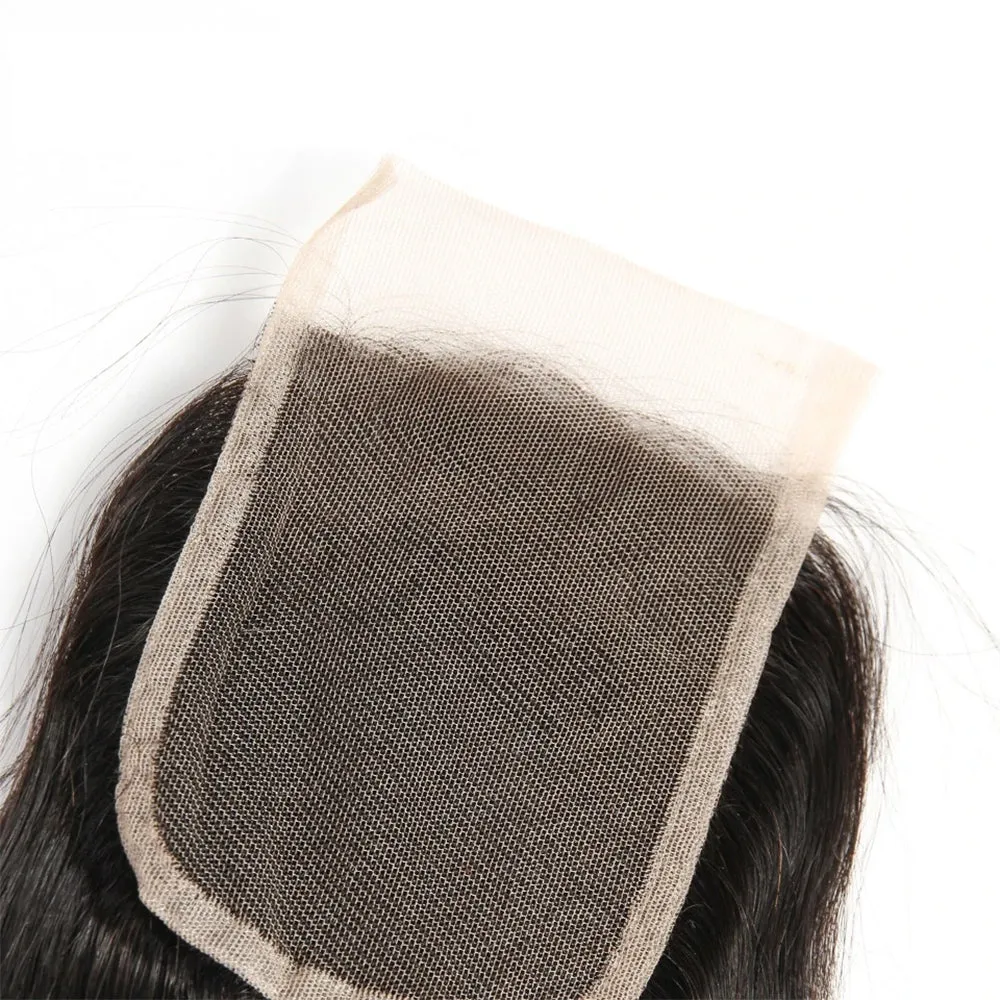 4X4 Natural Wave Closure Free Part & Middle Part Human Hair