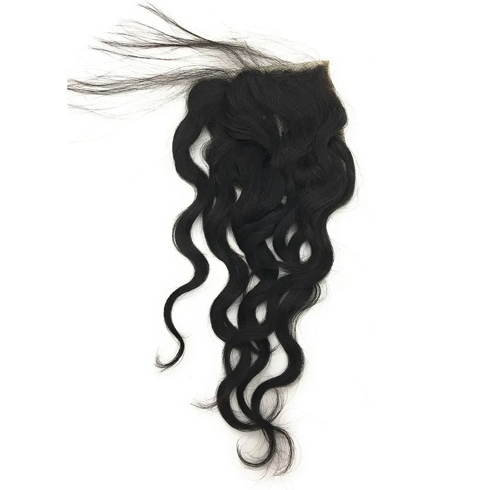 4X4 Natural Wave Closure Free Part & Middle Part Human Hair