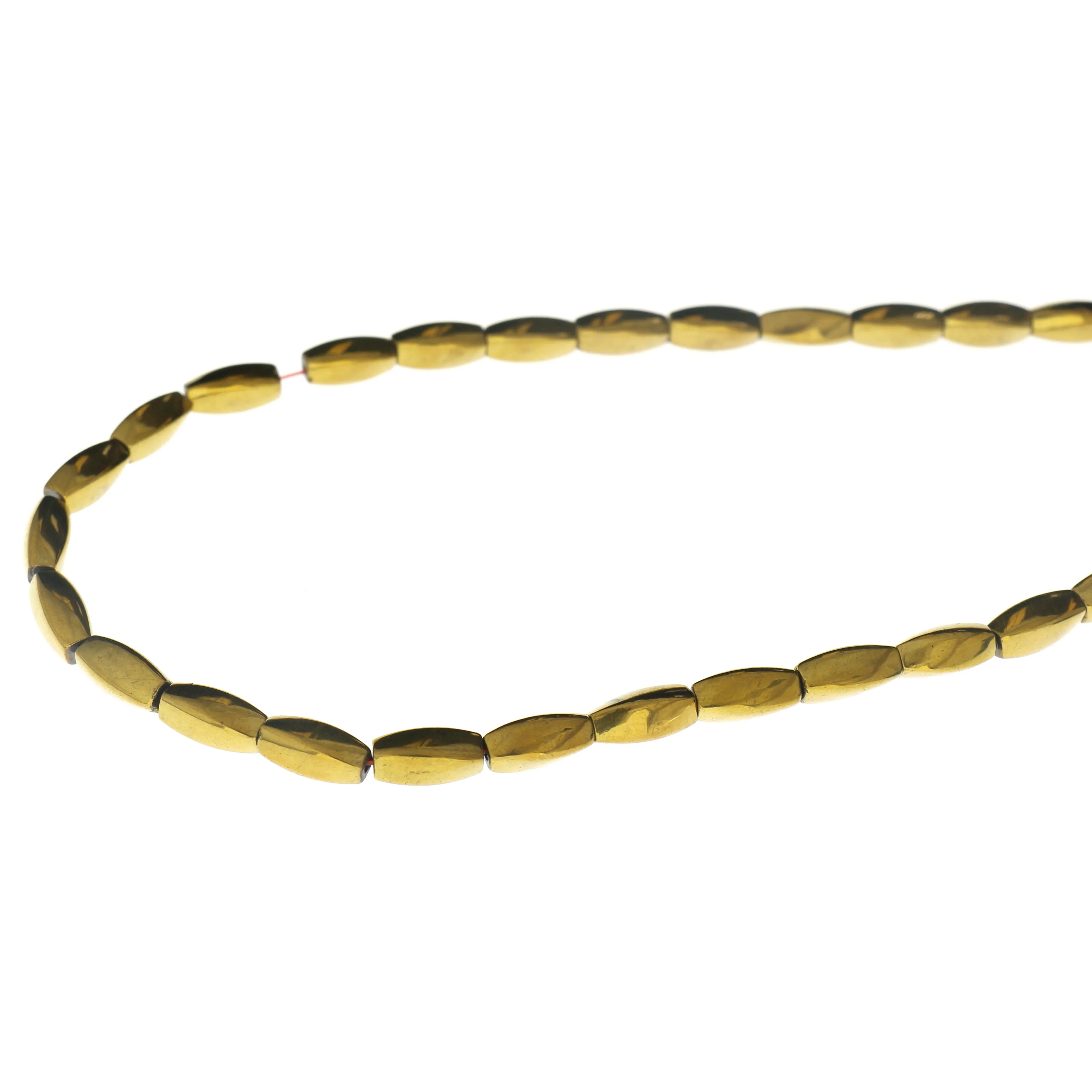 5x12mm Magnetic Hematite Goldplate Twist Mh82