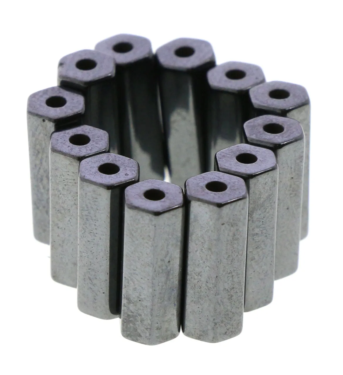 5X12mm Magnetic Hematite Hexagon Tube Mh18