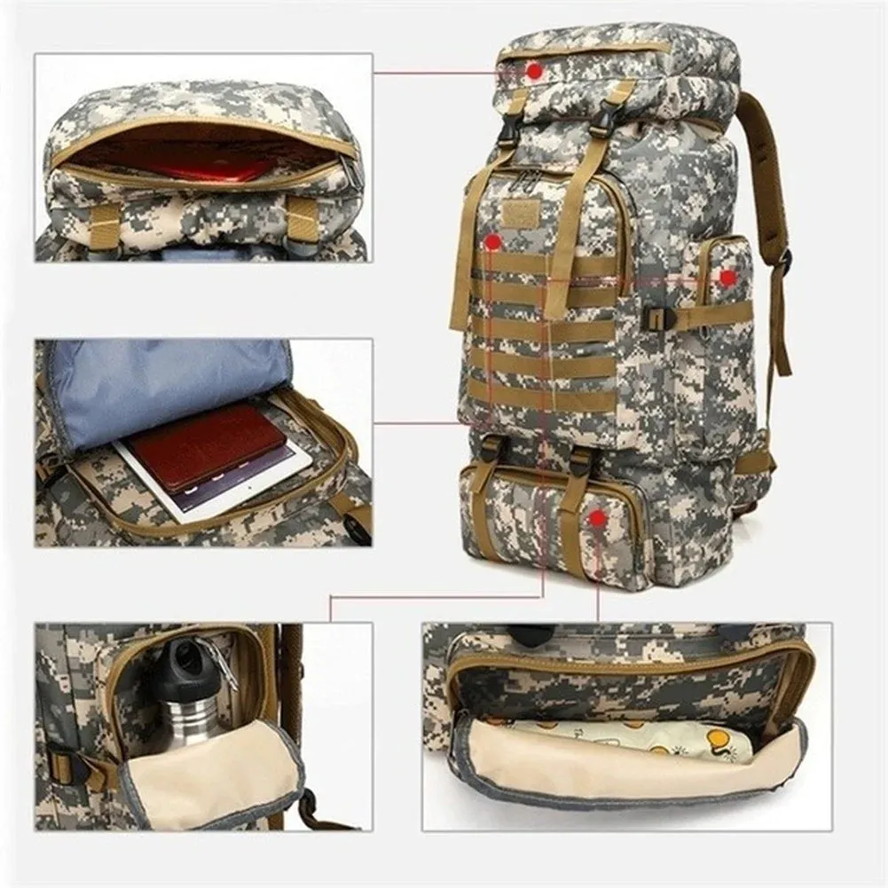 80L/100L Mountaineering Backpack: Tactical Bag for Outdoor Adventures