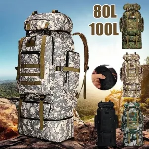 80L/100L Mountaineering Backpack: Tactical Bag for Outdoor Adventures