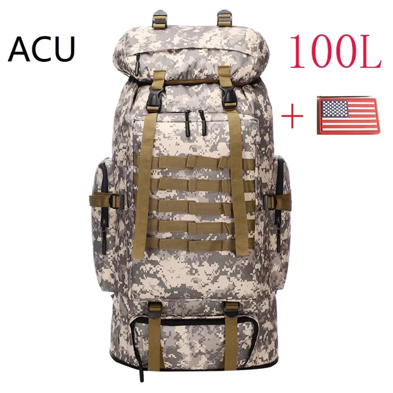 80L/100L Mountaineering Backpack: Tactical Bag for Outdoor Adventures