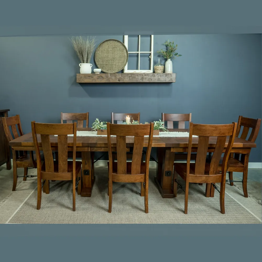84" Holbrooke Expandable Rustic Cherry Dining Table