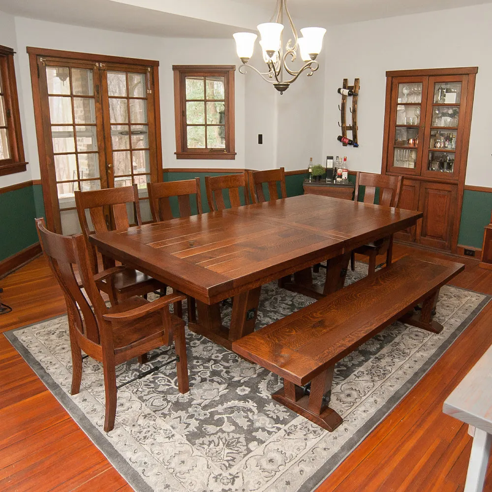 84" Holbrooke Expandable Rustic Cherry Dining Table