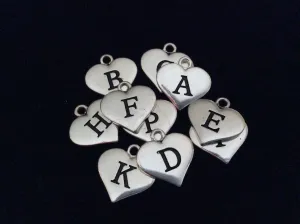 Add A Stamped Heart Letter Initial Charm to an Expandable Adjustable Wire Bangle Bracelet in shop Jules Obsession