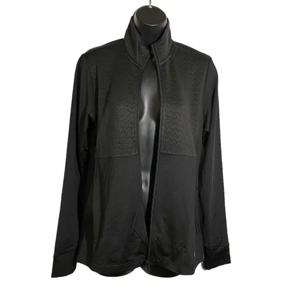 adidas Black Long Sleeve Full Zip Front Golf Jacket Size Small