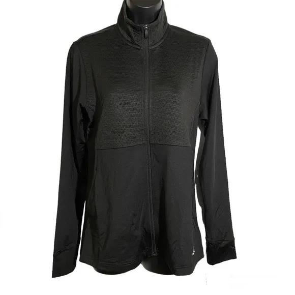 adidas Black Long Sleeve Full Zip Front Golf Jacket Size Small