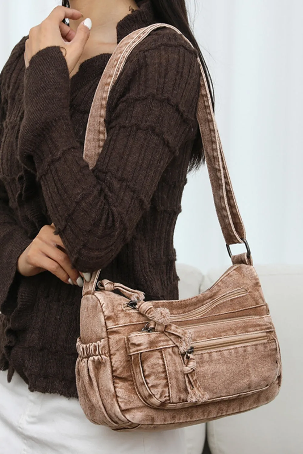 Adjustable Denim Crossbody Bag with Comfortable Strap | Stylish and Versatile Everyday Accessory