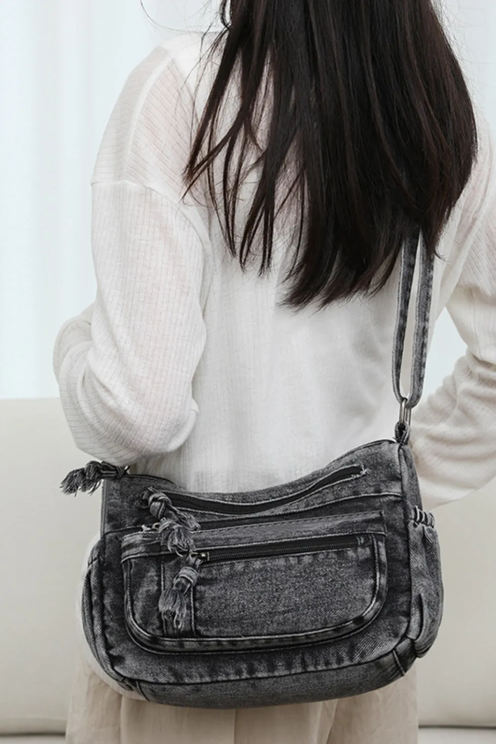 Adjustable Denim Crossbody Bag with Comfortable Strap | Stylish and Versatile Everyday Accessory