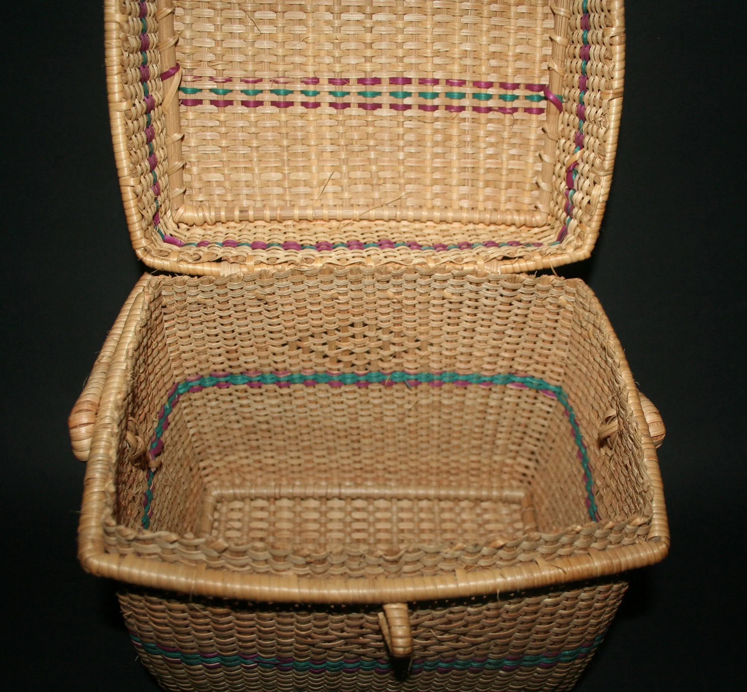 African Basket Lidded Handcrafted in Cameroon Vintage
