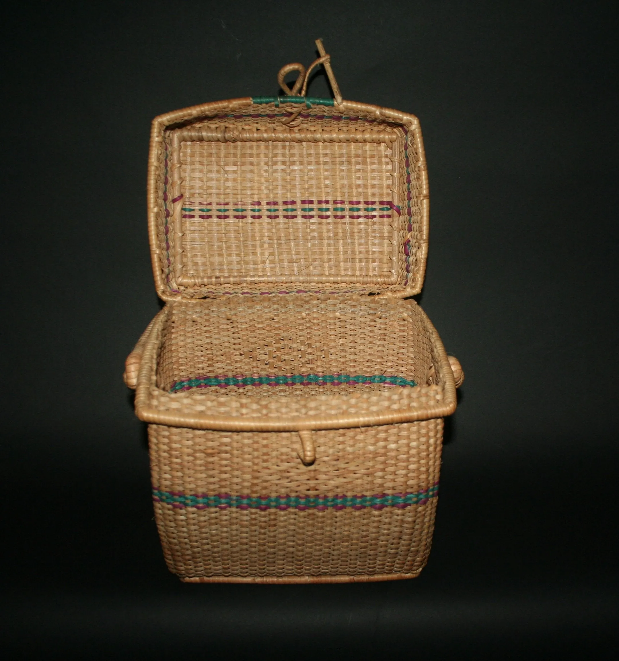 African Basket Lidded Handcrafted in Cameroon Vintage