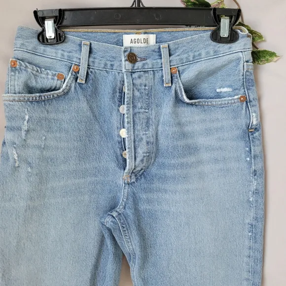 Agolde Riley High Rise Straight Crop Endeavor Denim Jean 25