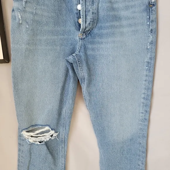 Agolde Riley High Rise Straight Crop Endeavor Denim Jean 25
