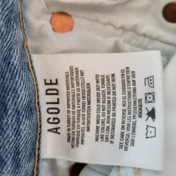 Agolde Riley High Rise Straight Crop Endeavor Denim Jean 25