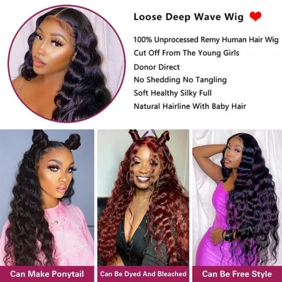Alipop 4x4 Lace Closure Wig Loose Wave Human Hair Wigs Pre Plucked Wigs Real Hair