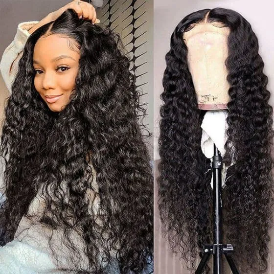 Alipop 4x4 Lace Closure Wig Water Wave Human Hair Wigs Pre Plucked Wigs Real Hair