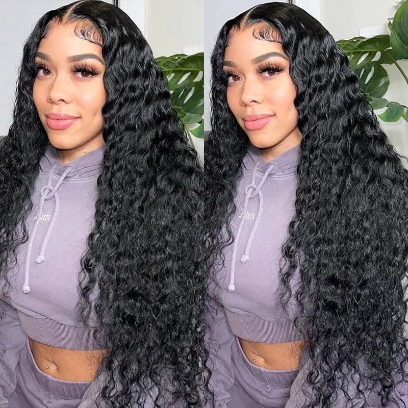 Alipop 4x4 Lace Closure Wig Water Wave Human Hair Wigs Pre Plucked Wigs Real Hair