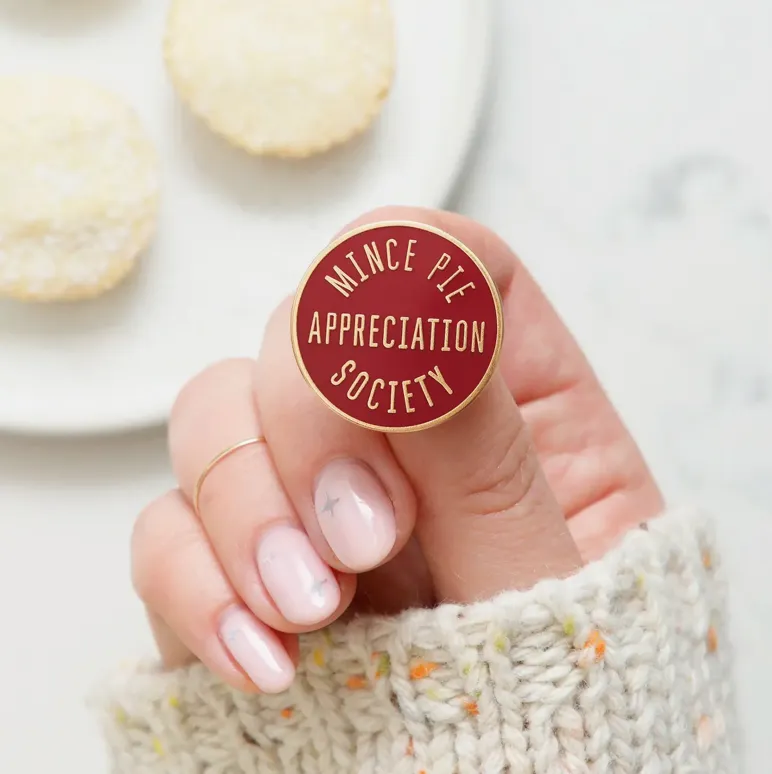 Alphabet Bags - Mince Pie Appreciation Society Enamel Pin