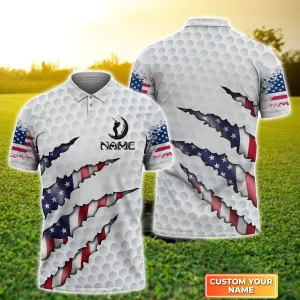 America Golf - Personalized Name 3D Polo Shirt