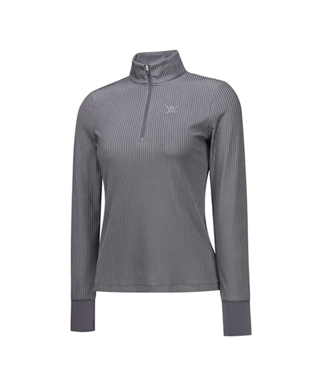 ANEW Golf: Women Zipper Point Golgi Long T-shirt - Gray