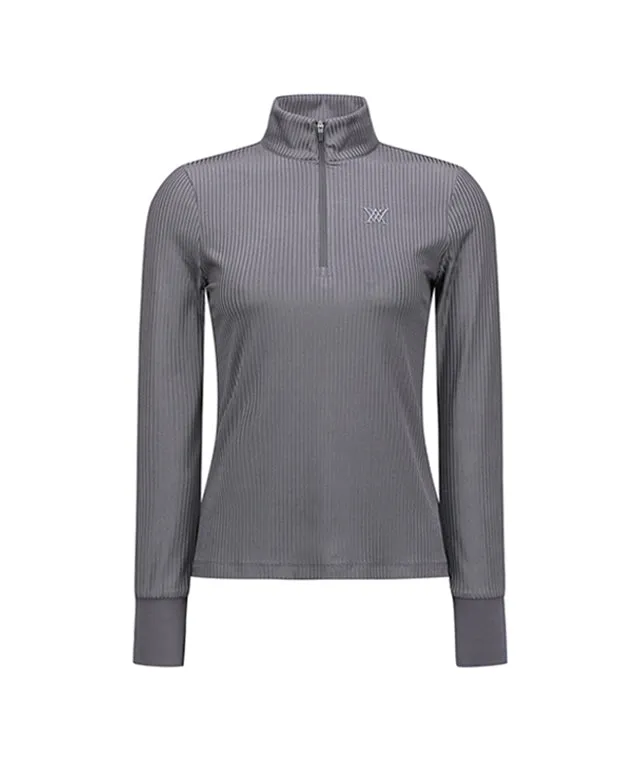 ANEW Golf: Women Zipper Point Golgi Long T-shirt - Gray