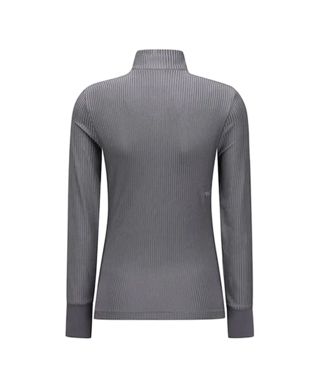 ANEW Golf: Women Zipper Point Golgi Long T-shirt - Gray