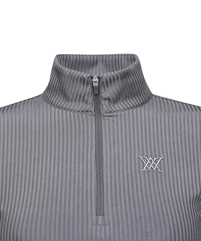 ANEW Golf: Women Zipper Point Golgi Long T-shirt - Gray