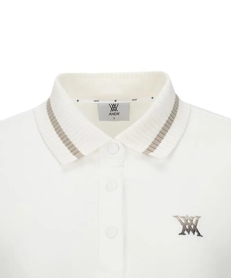 ANEW Golf Women's Knit Collar Long T-Shirt - Ivory