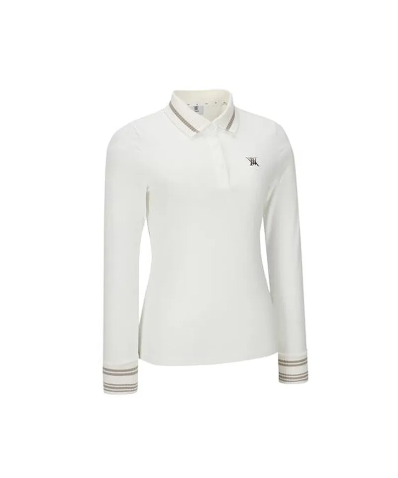 ANEW Golf Women's Knit Collar Long T-Shirt - Ivory