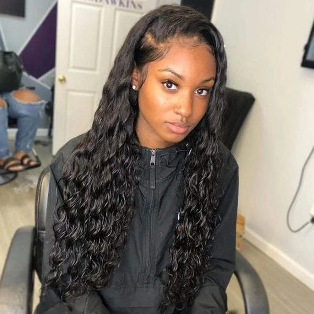 Angie Queen 4x4 Lace Closure Wig Pre Plucked Closure Wigs 180% Density -Water Wave