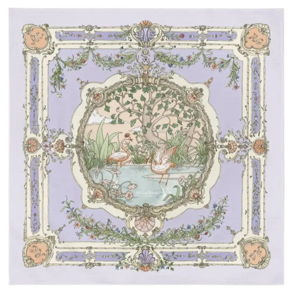 Atelier Choux Paris Organic Cotton Carrés, Tapestry Violet
