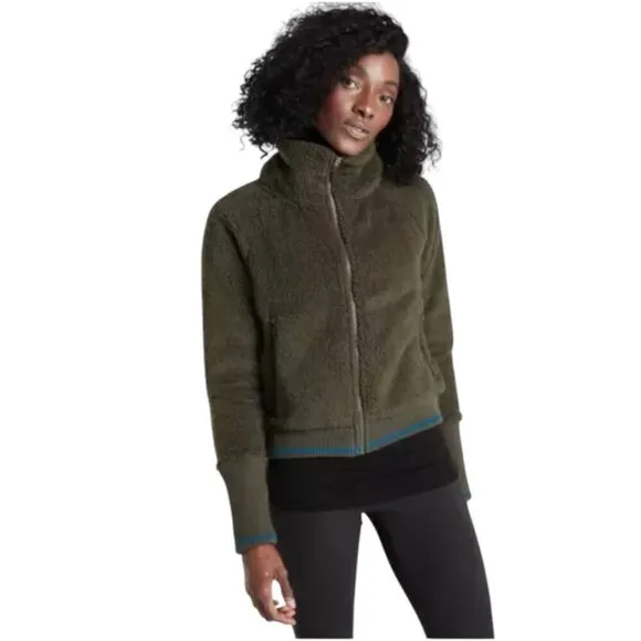 Athleta Tugga Sherpa Jacket, Mountain Olive, Small