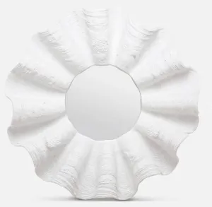 Ava White Round Mirror