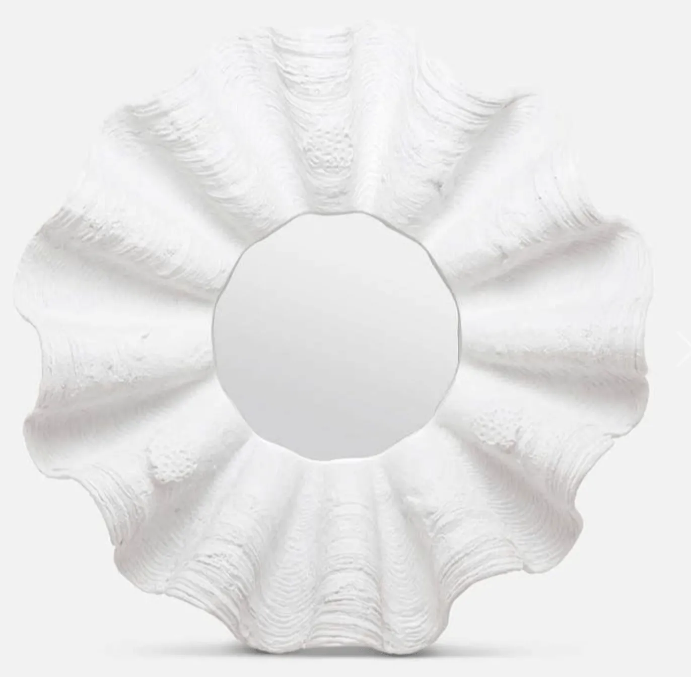 Ava White Round Mirror