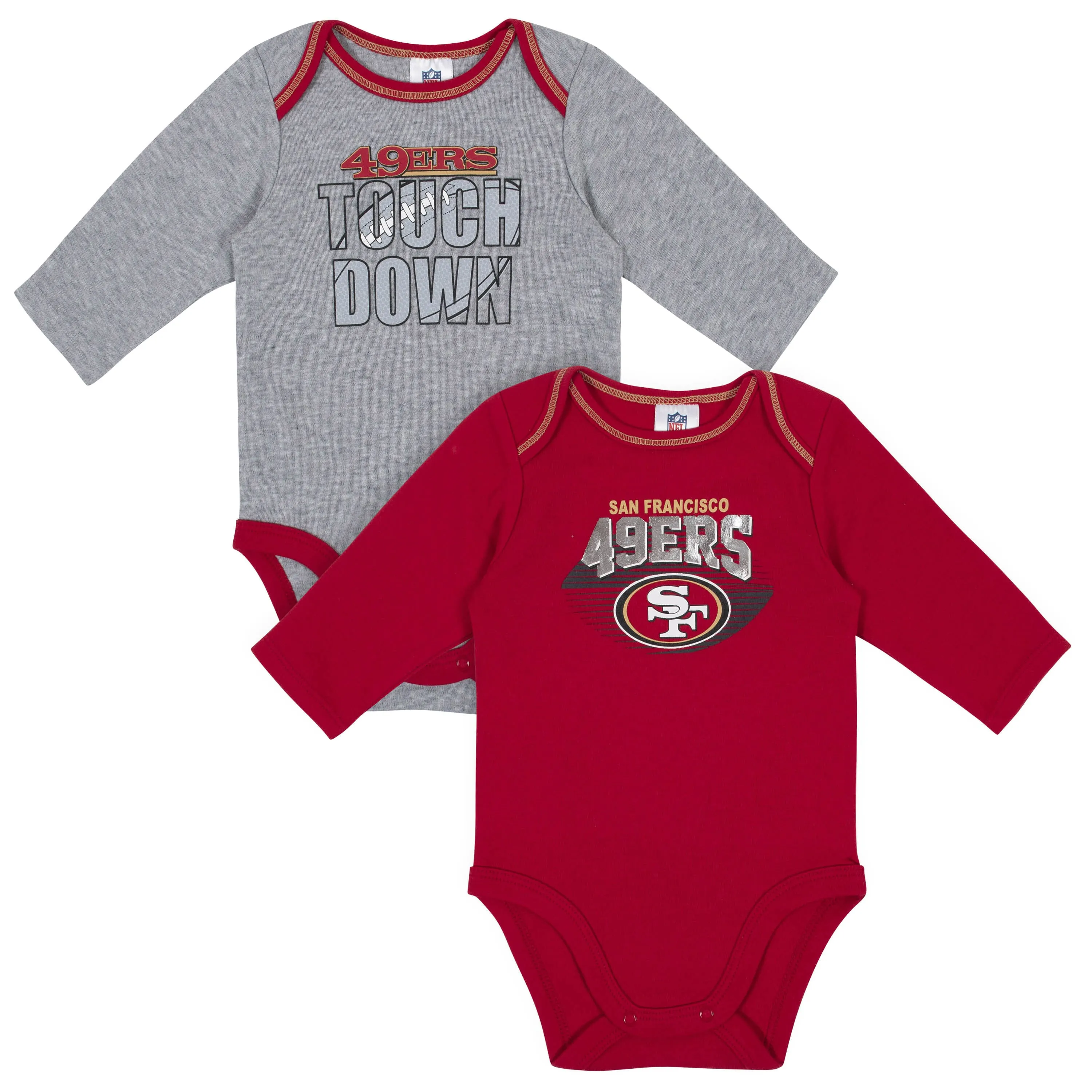 Baby Boys San Francisco 49ers Long Sleeve Bodysuit, 2-pack 