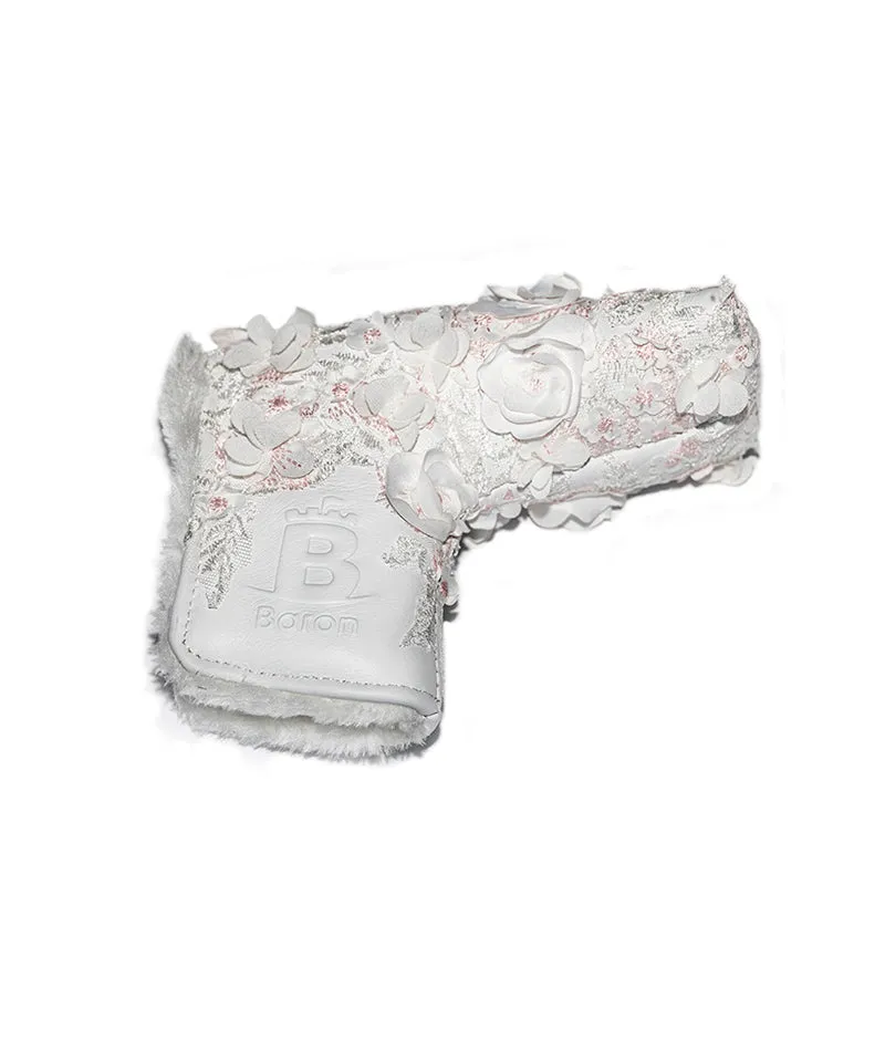 Baron Golf Flower Blade Putter Cover made by Finest Leather [Hand-made] - White