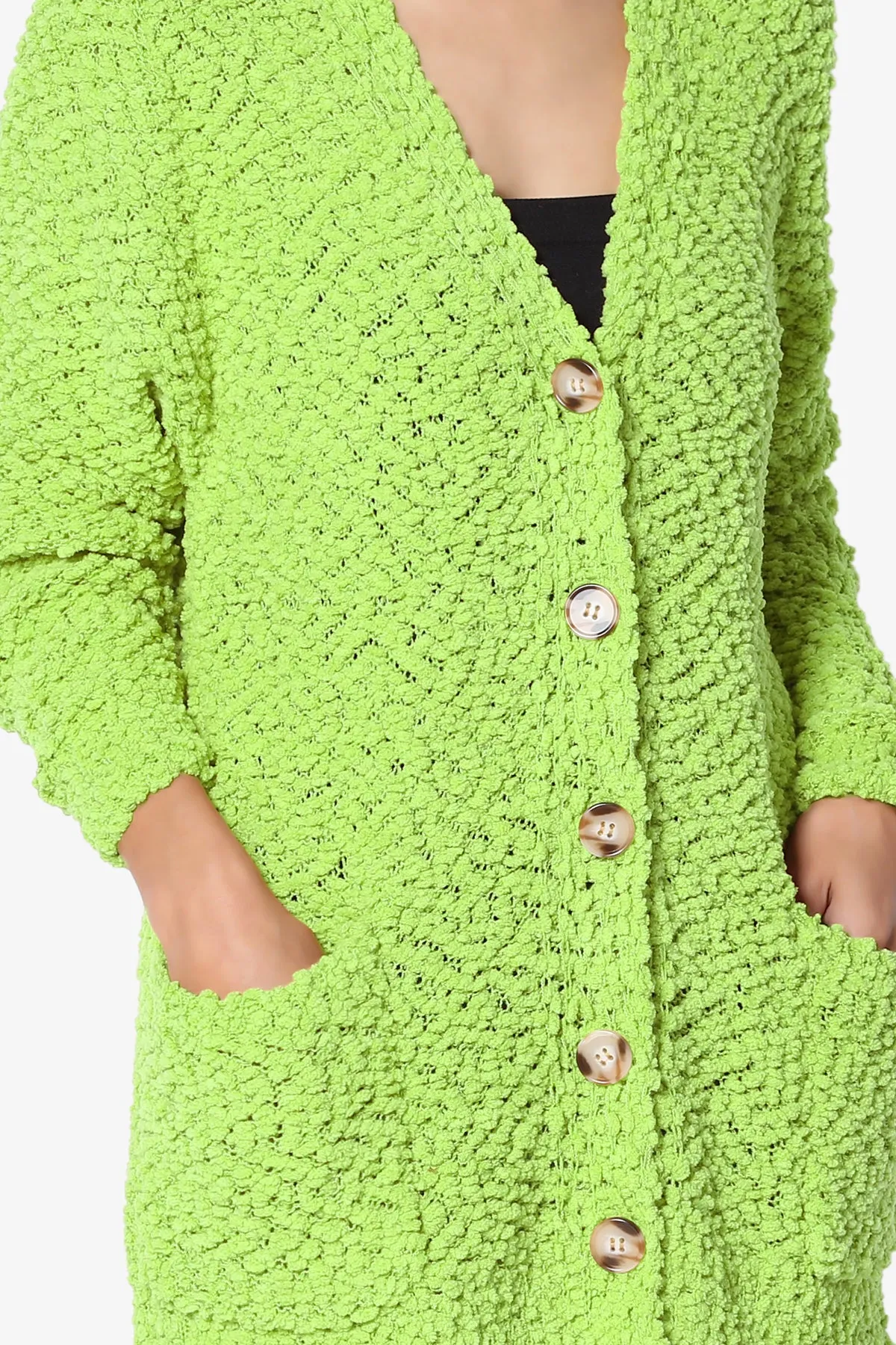 Barry Button Teddy Knit Sweater Cardigan PLUS