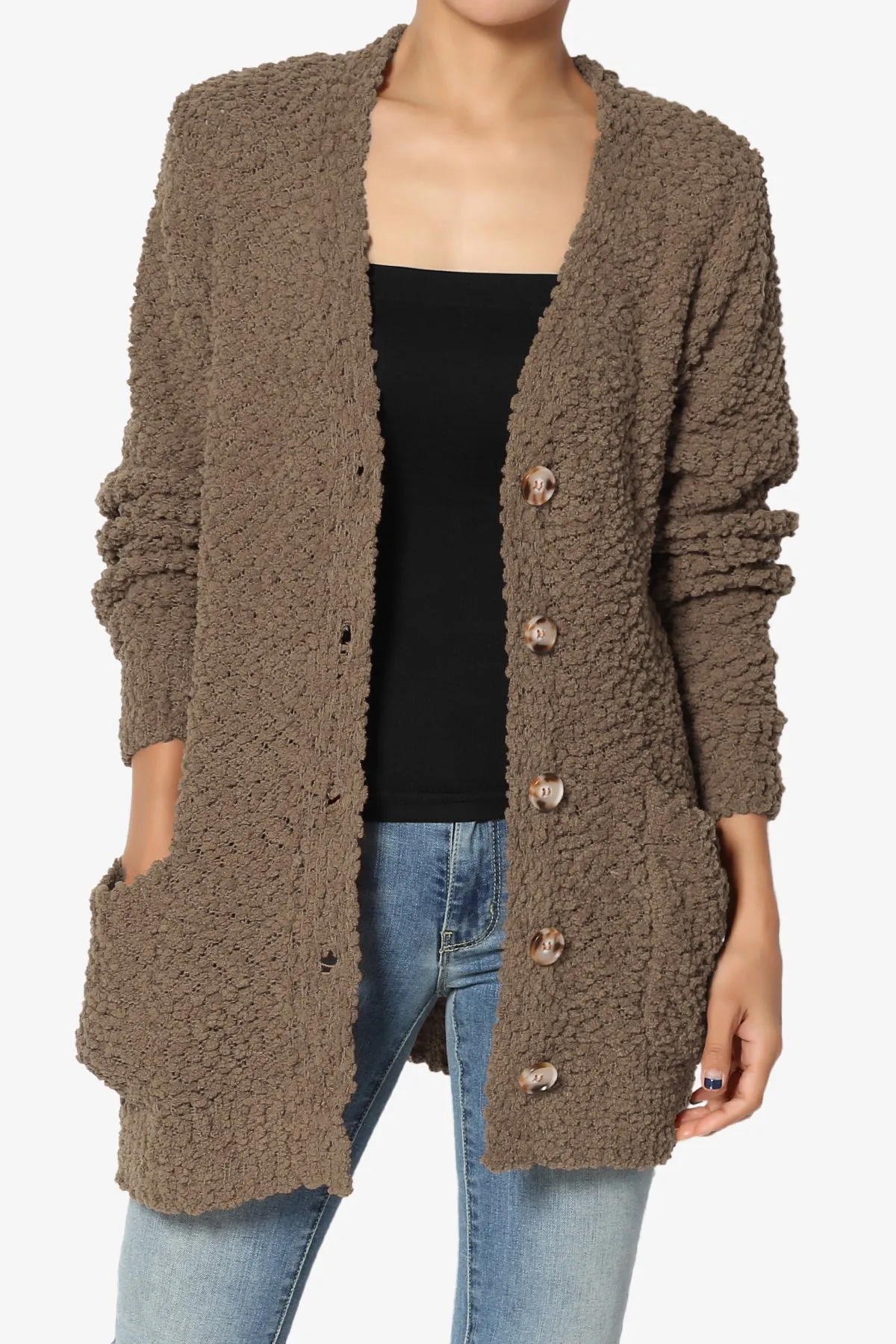 Barry Button Teddy Knit Sweater Cardigan PLUS