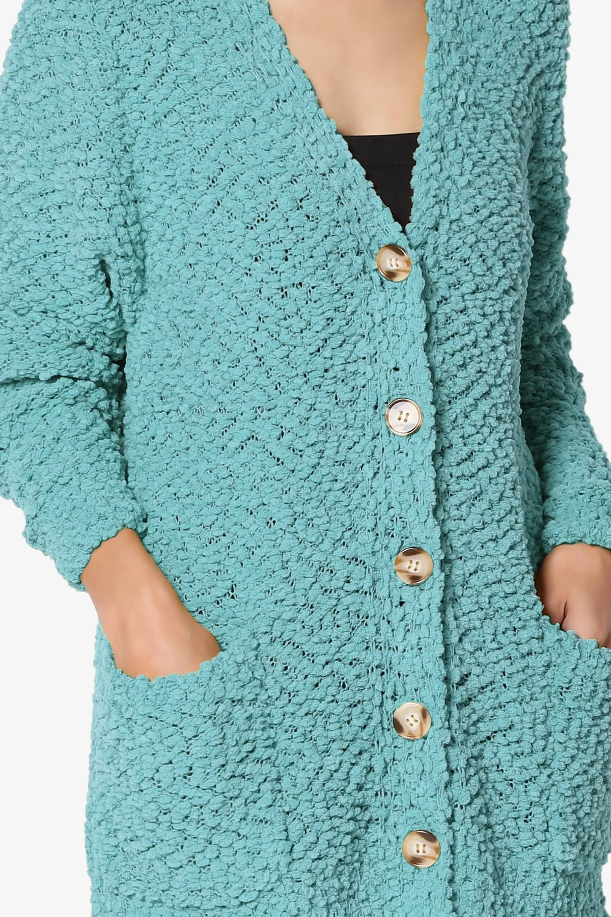 Barry Button Teddy Knit Sweater Cardigan PLUS