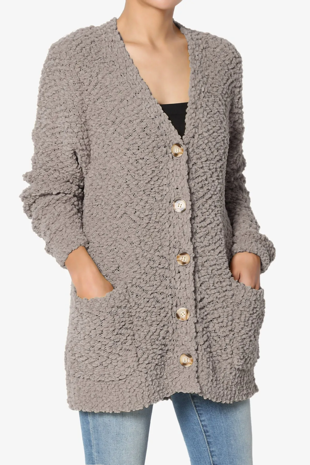 Barry Button Teddy Knit Sweater Cardigan PLUS