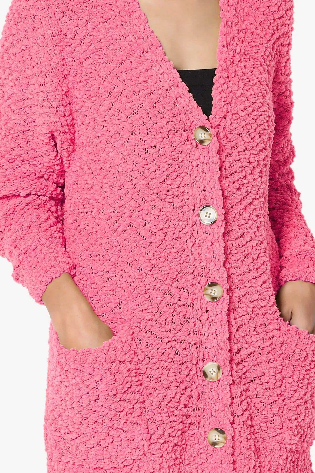 Barry Button Teddy Knit Sweater Cardigan PLUS