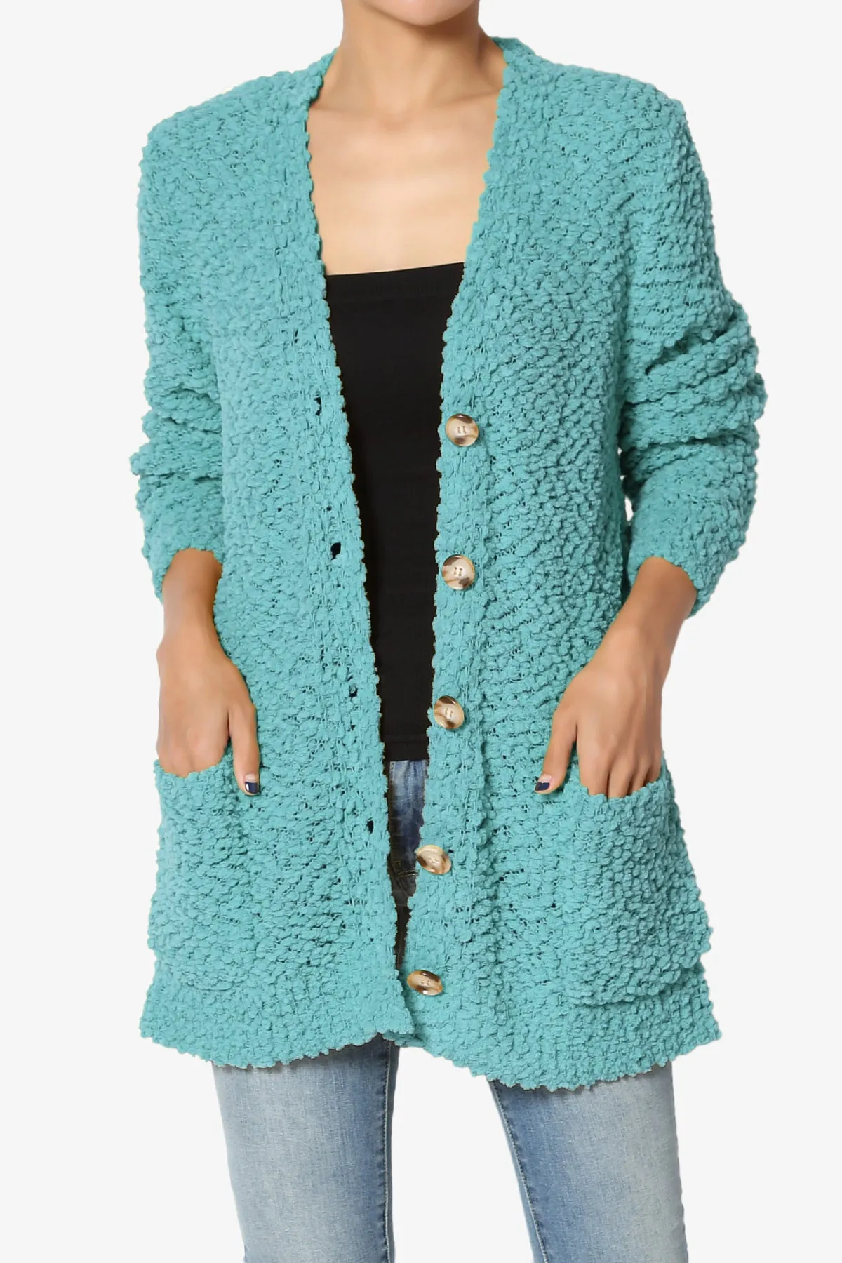 Barry Button Teddy Knit Sweater Cardigan PLUS